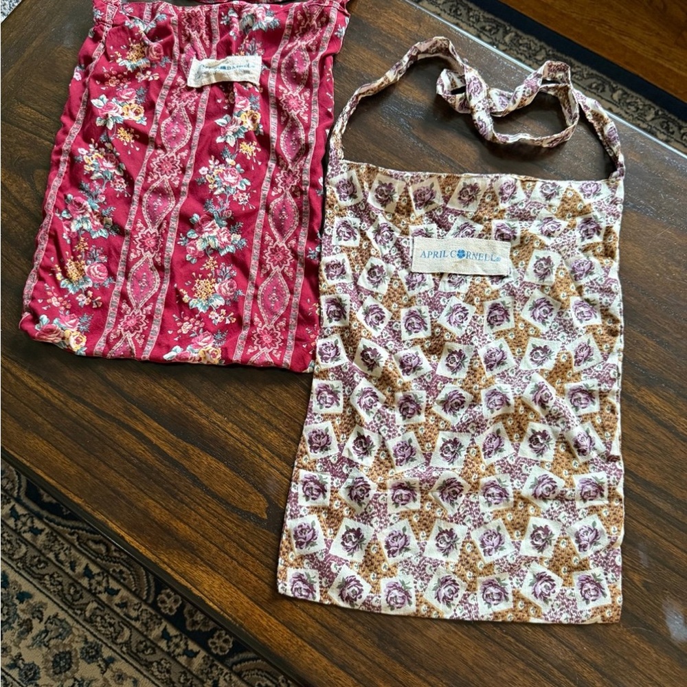 April Cornell Red and Brown Floral Bags